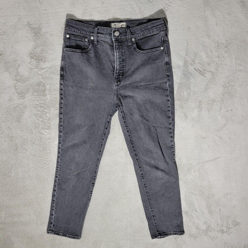 Madewell The Perfect Vintage Jeans Straight Fit Gray Charcoal Sz 28